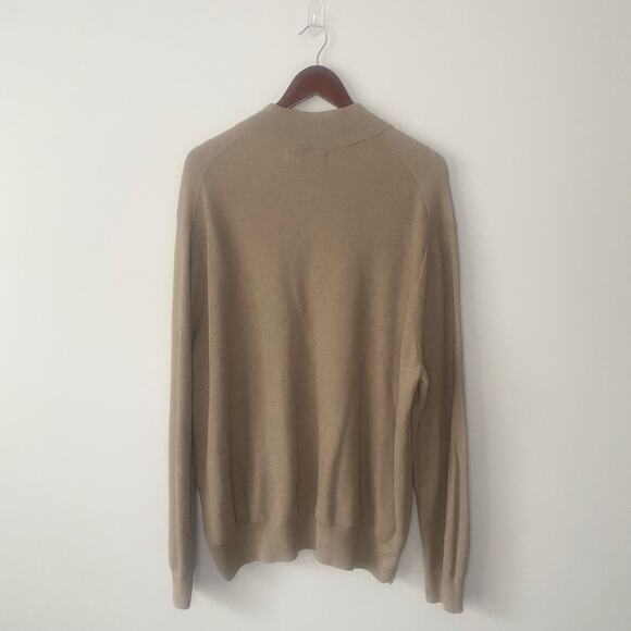 Polo Ralph Lauren 1/4 Zip Light Brown Pullover Sweater Cotton Lightweight 3XB - Picture 5 of 6